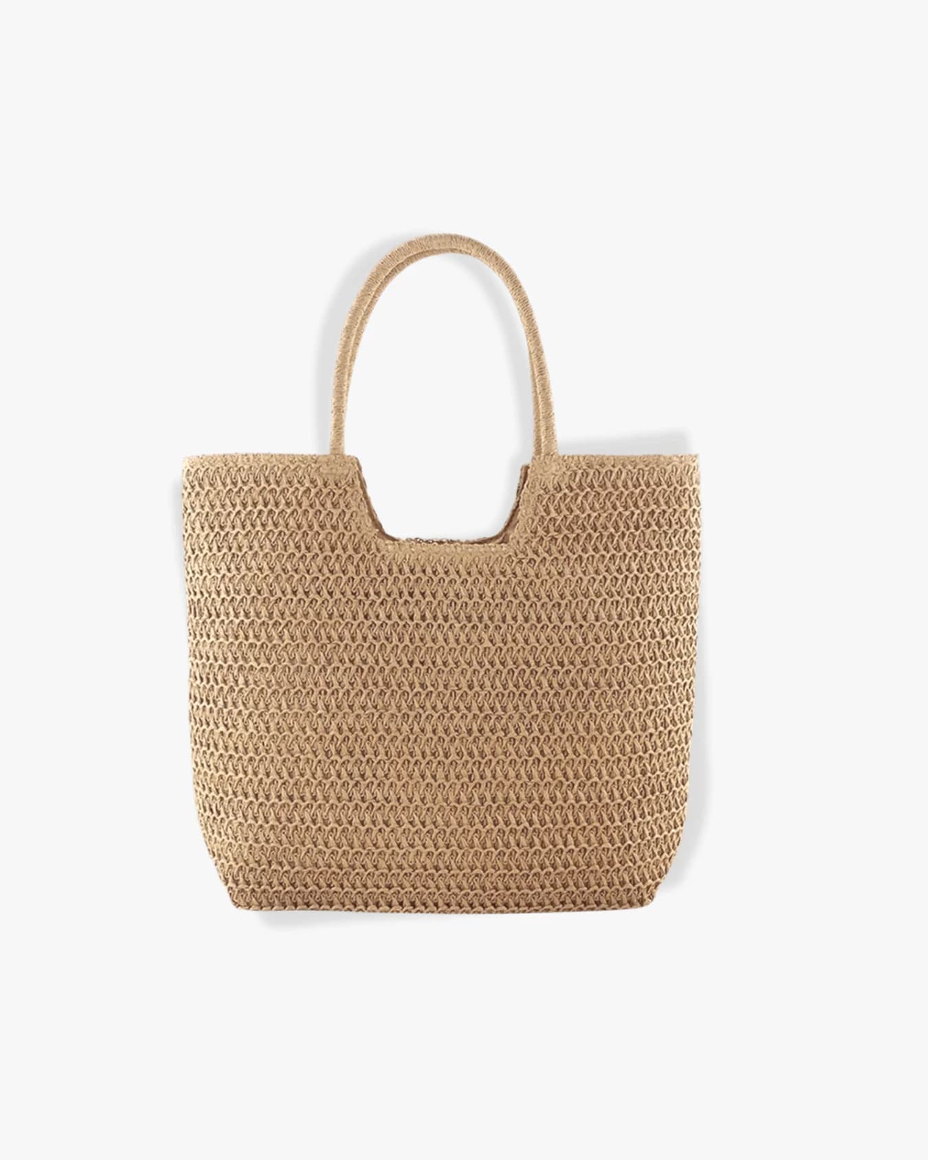 Women's Beige Casual Woven Soil Beach Tote Bag