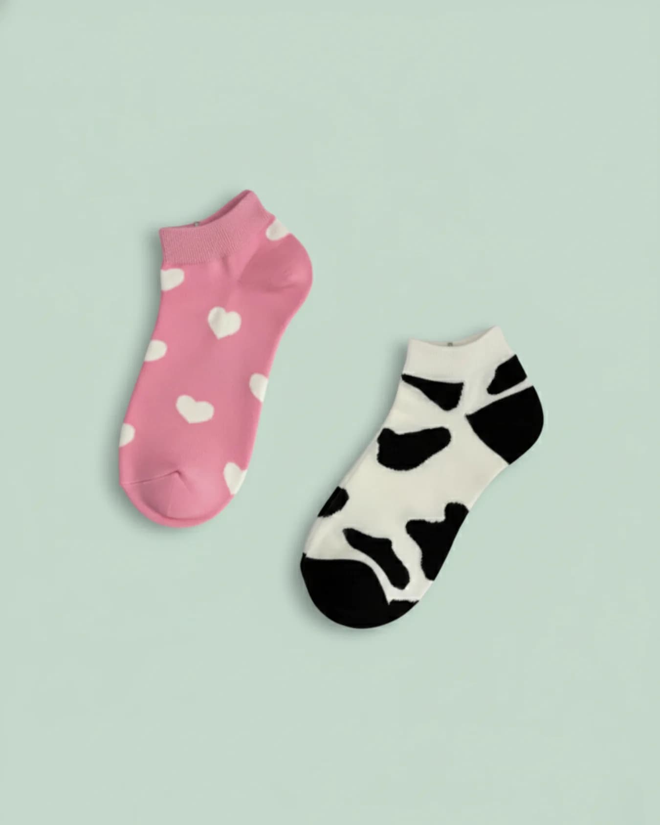 Unisex Multicolor Mooving Hearts Printed Ankle Length Socks - Pack of 2