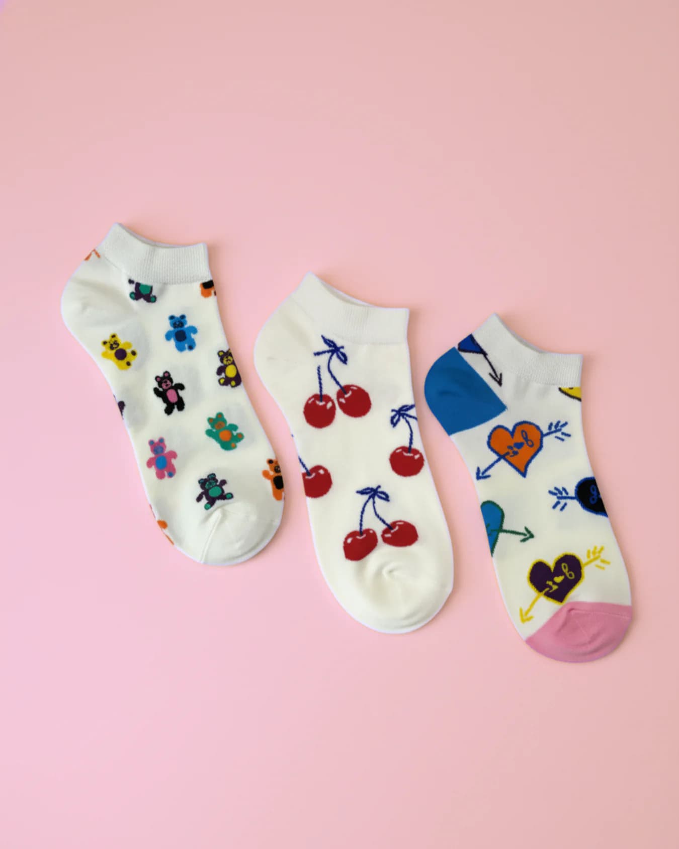 Unisex Multicolor Flipside Printed Ankle Length Socks - Pack of 3