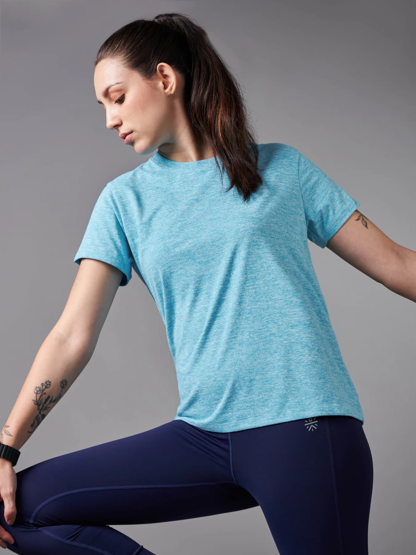 Women's Blue Sports All Day Workout Comfortech Tshirt