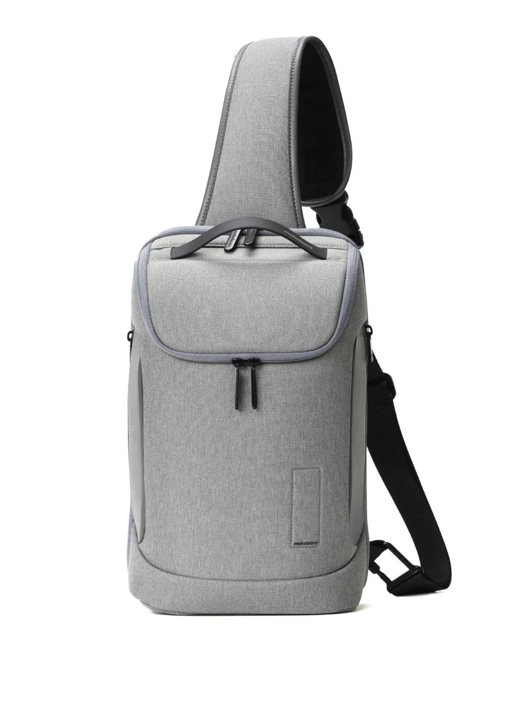 Unisex Grey Polyester Top Handle The Transit Crossbody Sling Bag
