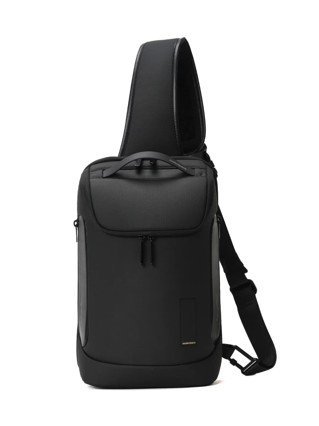 Unisex Black Polyester Top Handle The Transit Crossbody Sling Bag