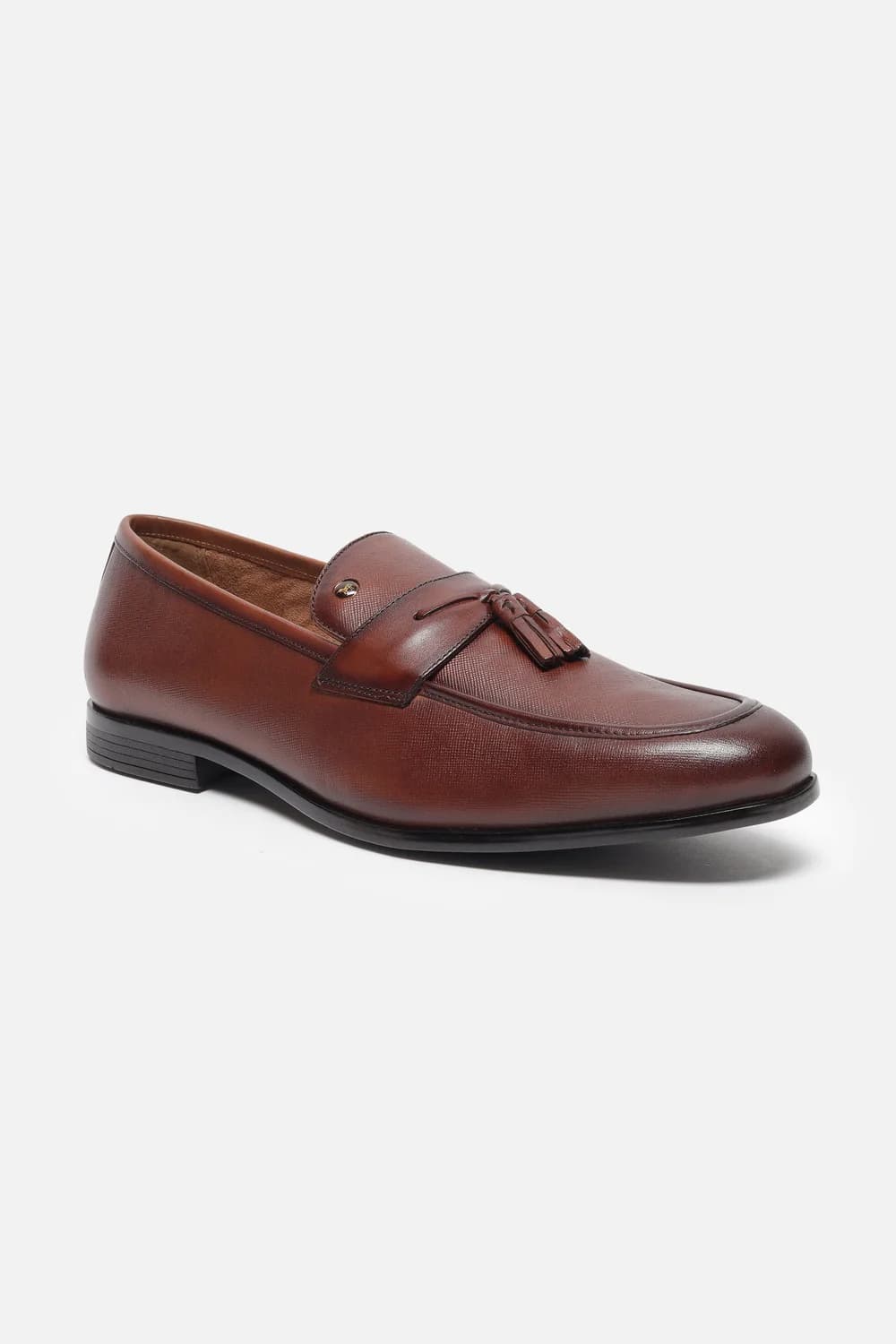 Men's Brown Round Toe Leather Mid-Top Casual Loafers Shoes