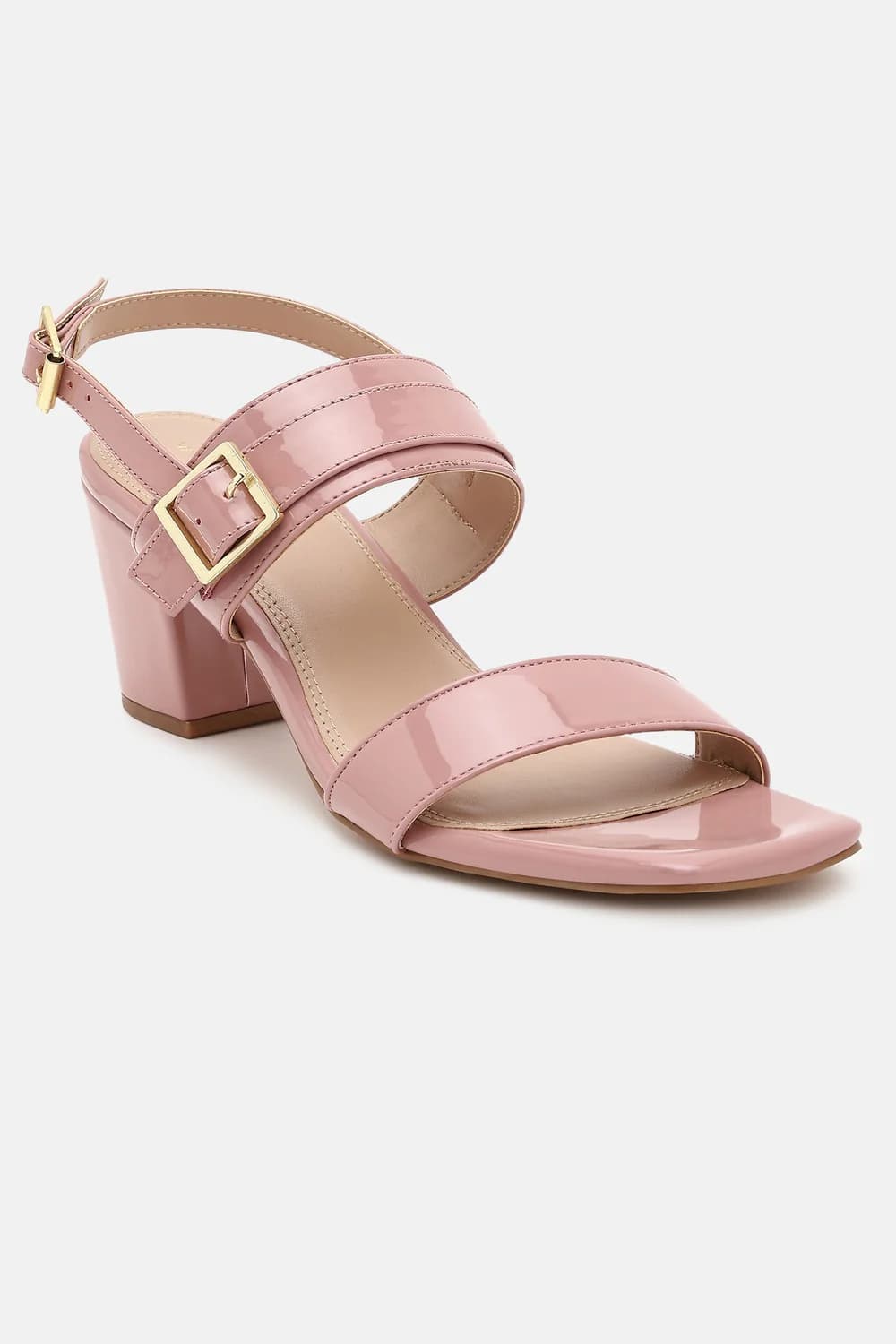 Women's Pink Round Toe Polyurethane Mid-Top Casual Ankle Strap Sandals