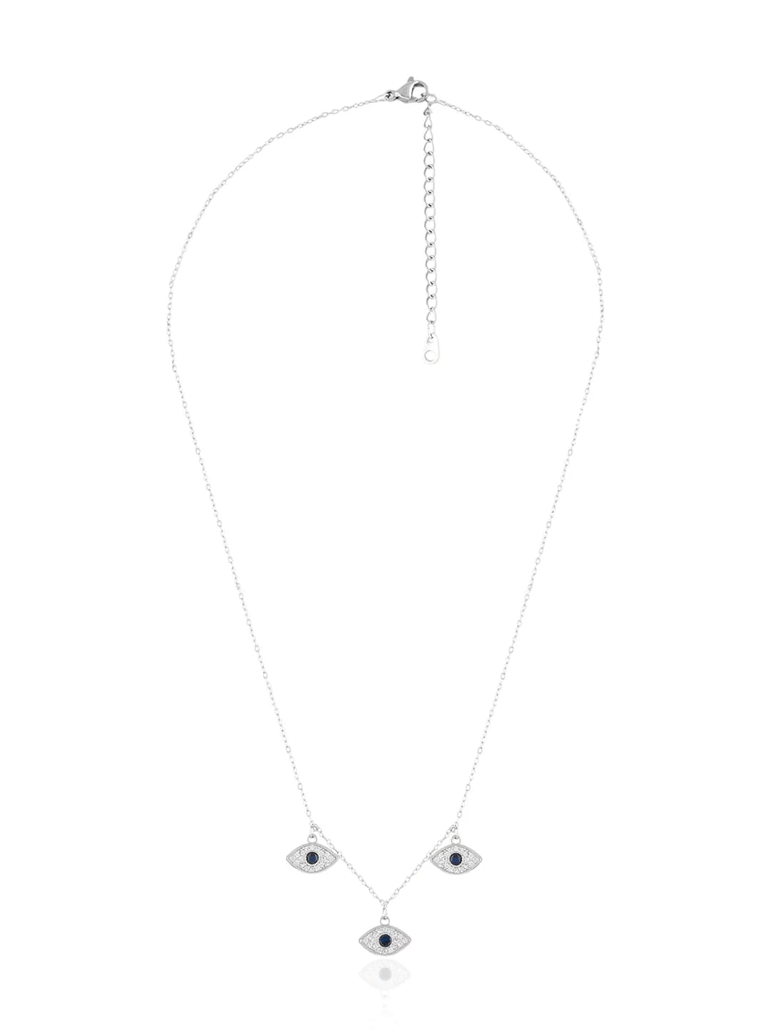 Women's White Nazar Everyday Short Necklace