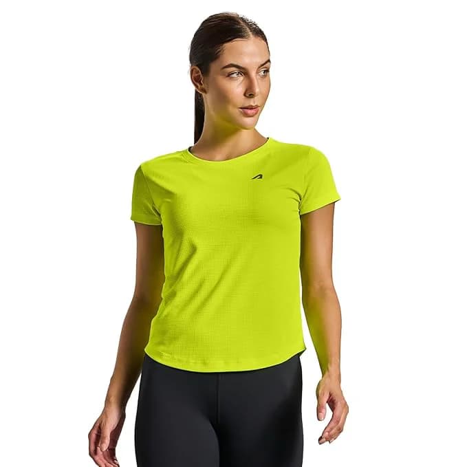 Women’s Green Sports Solid Lightweight Breathable Running, Yoga, Training, Badminton, Pickleball & Workout Tshirt