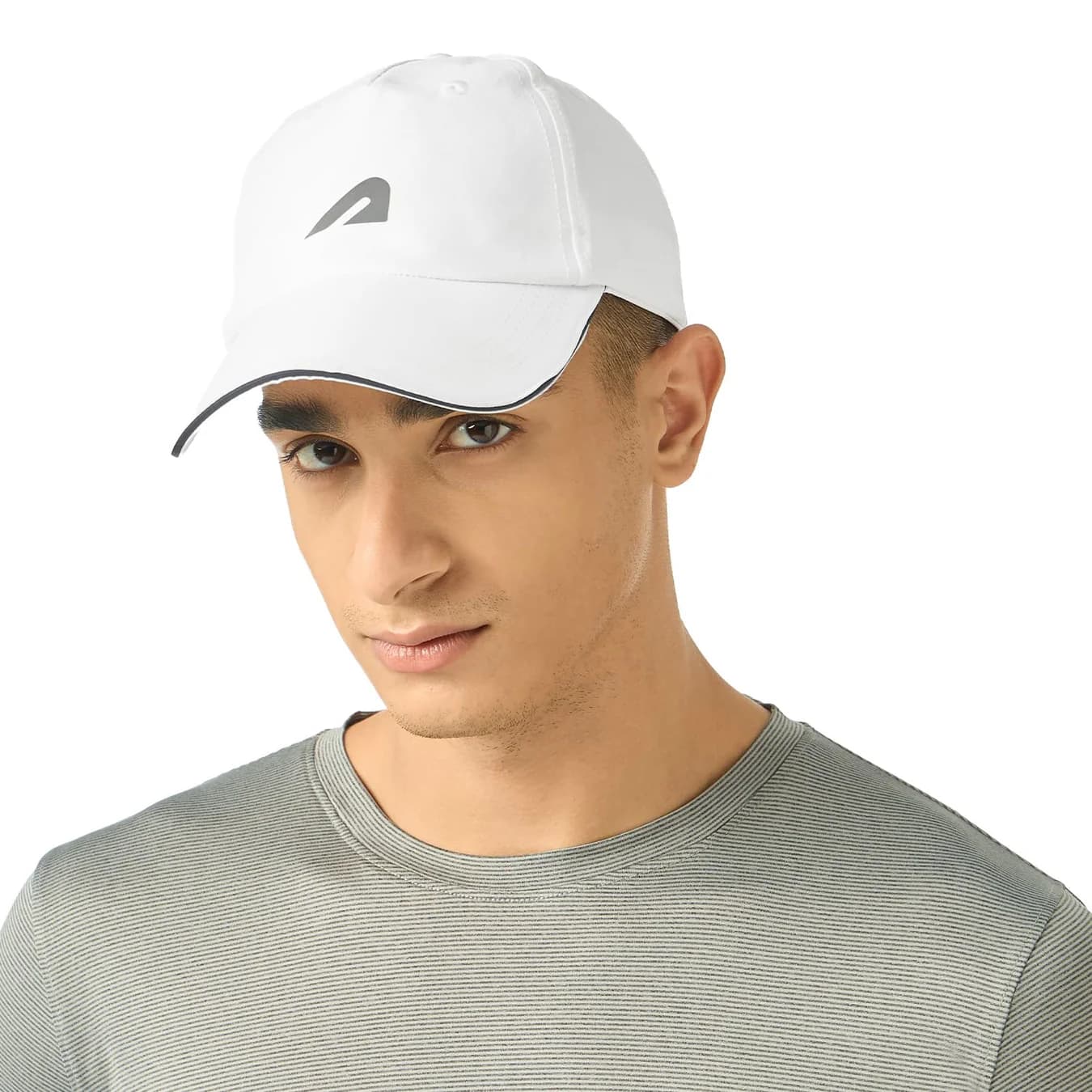 Unisex White Sports Solid Cap with Adjustable Strap