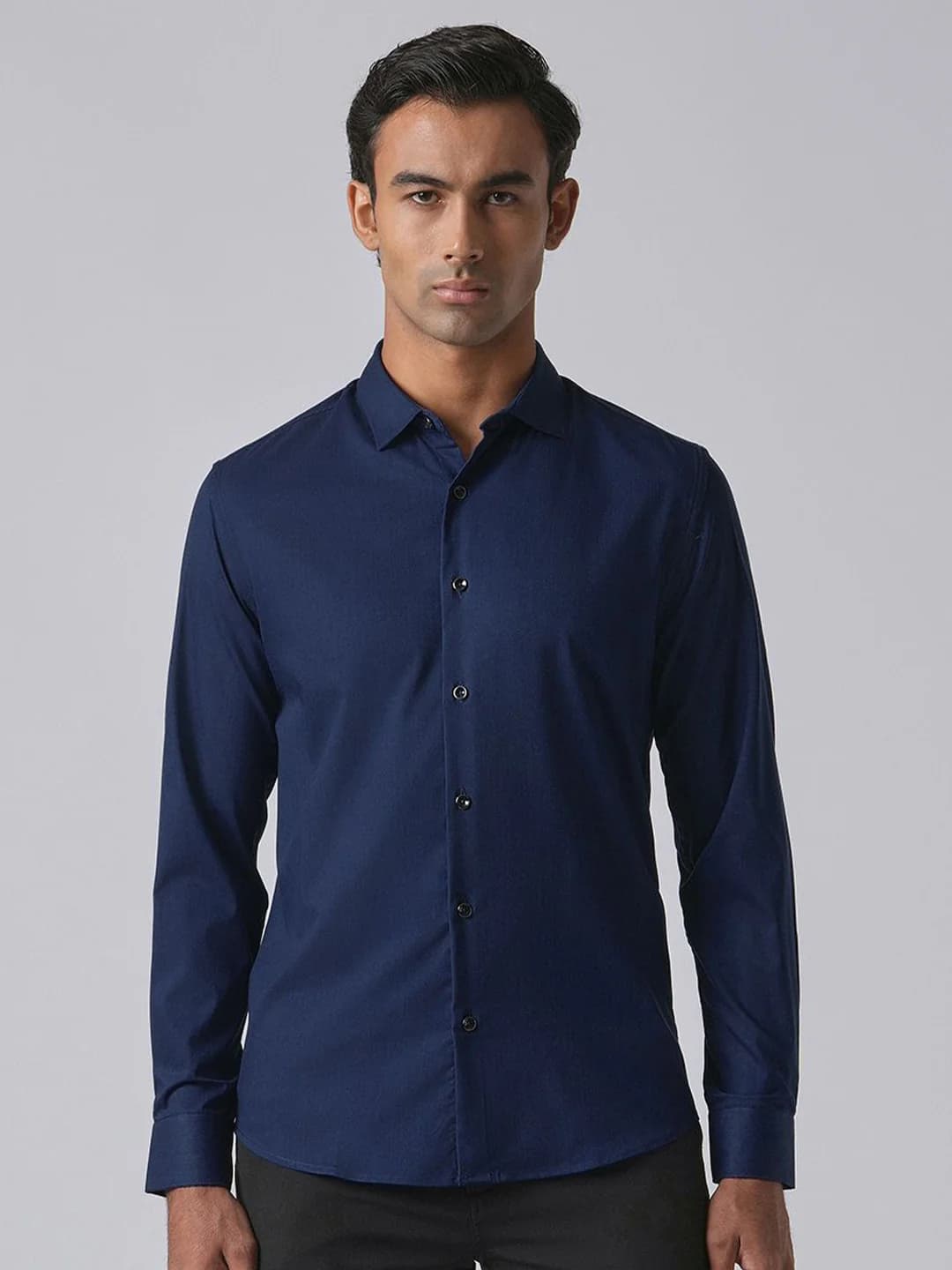 Men's Blue Casual Full Sleeves Slim Fit Shirt
