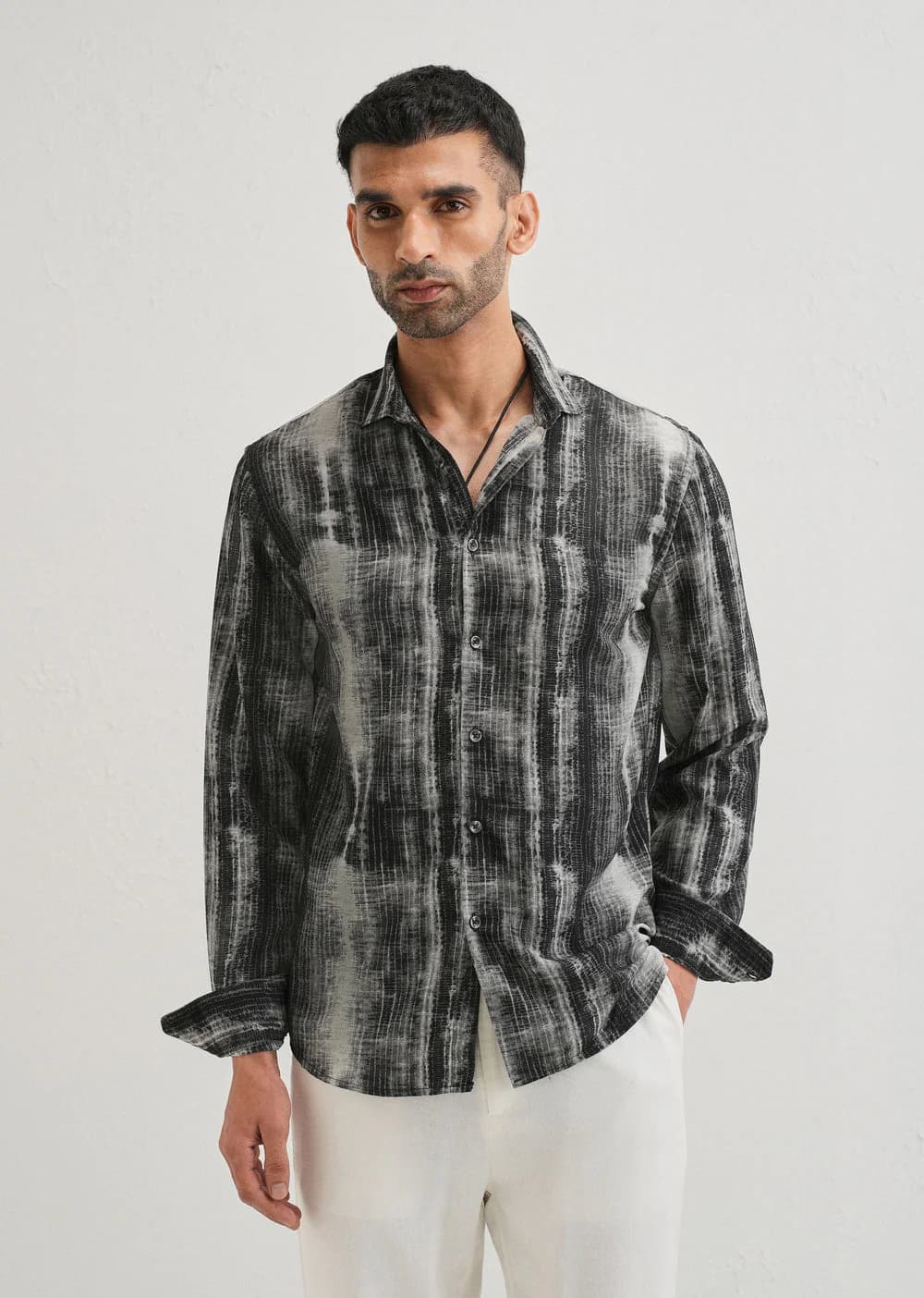 Men's Black Casual Full Sleeves Regular Fit Shirt
