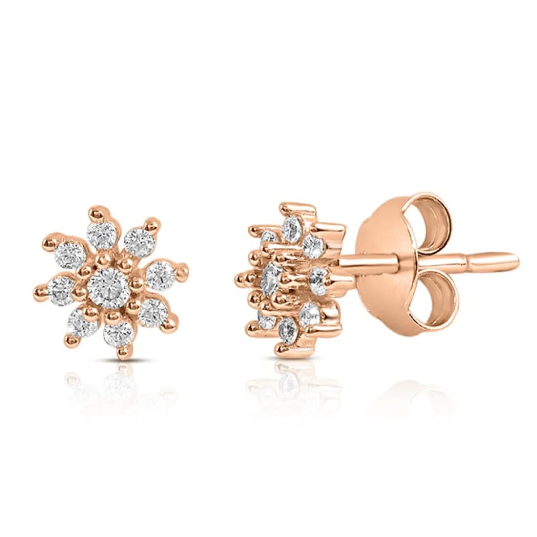 Women's Rose Gold Blush Bloom Stud Earrings
