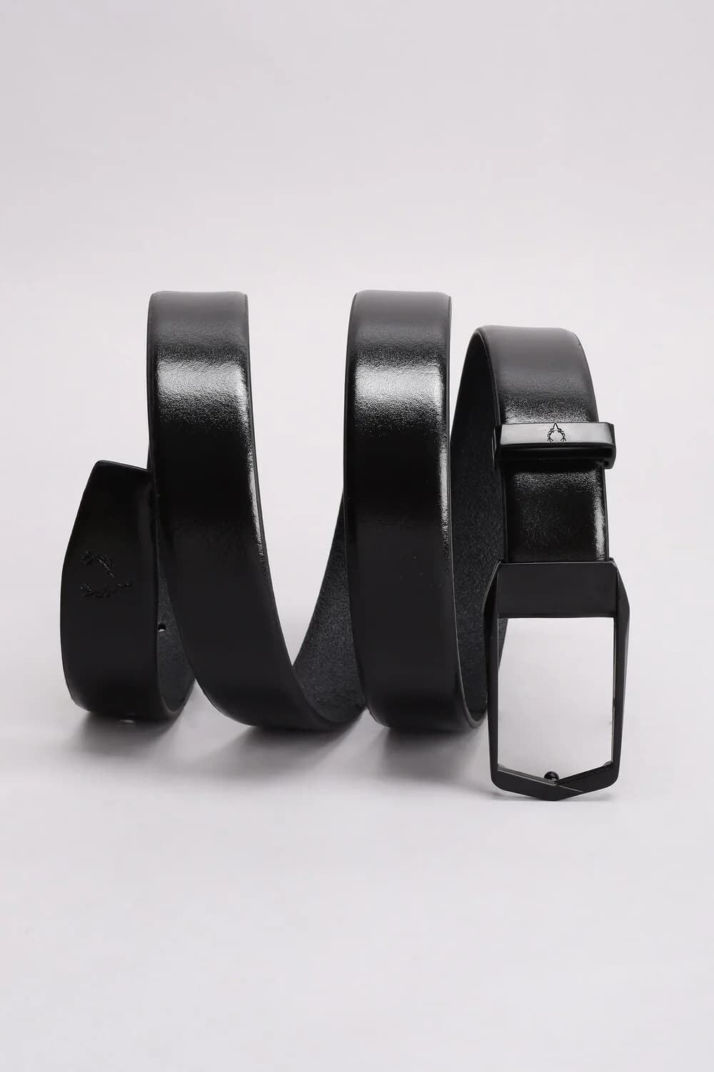 Men's Black Solid Leather Belt
