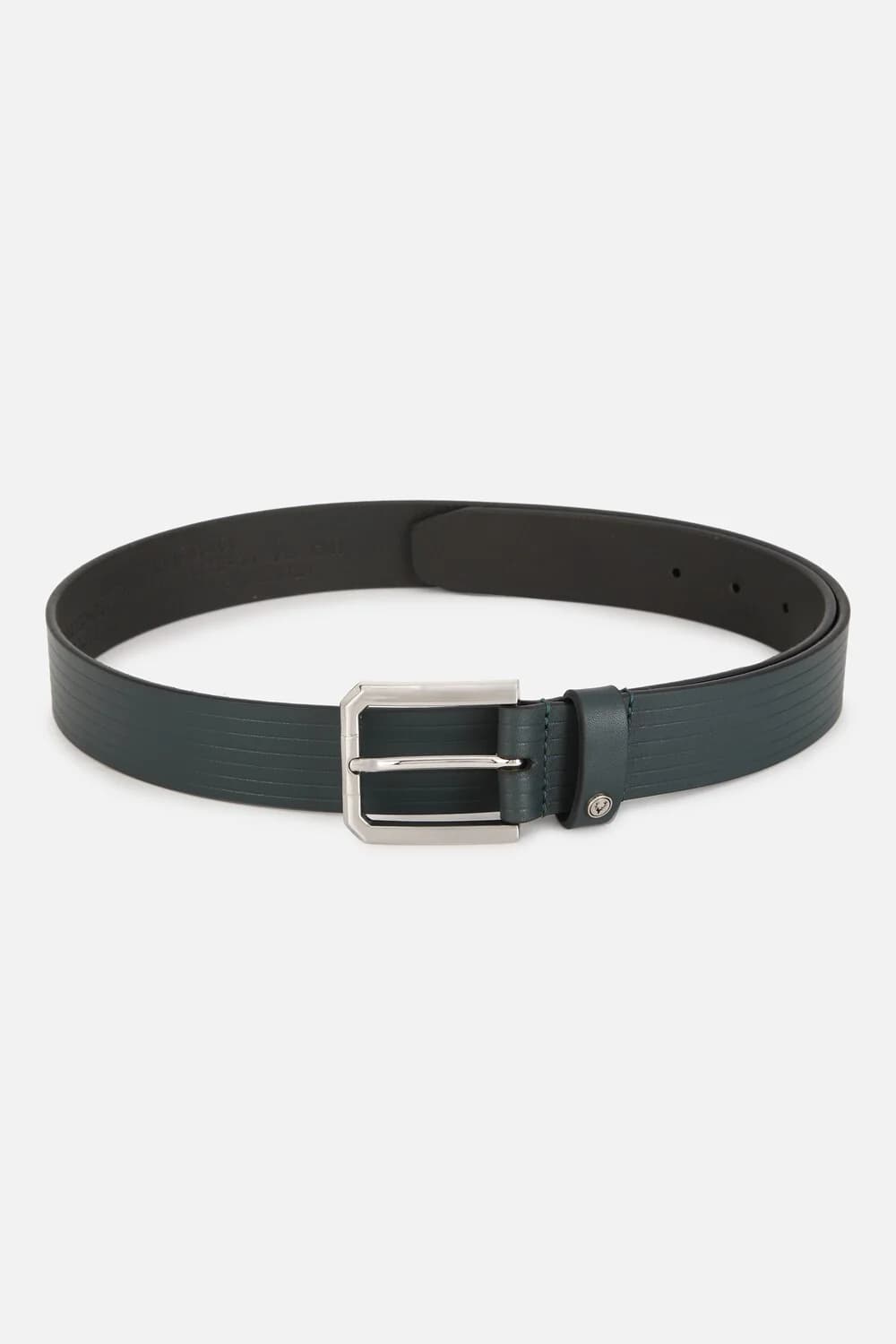 Men's Green Textured Formal Leather Belt