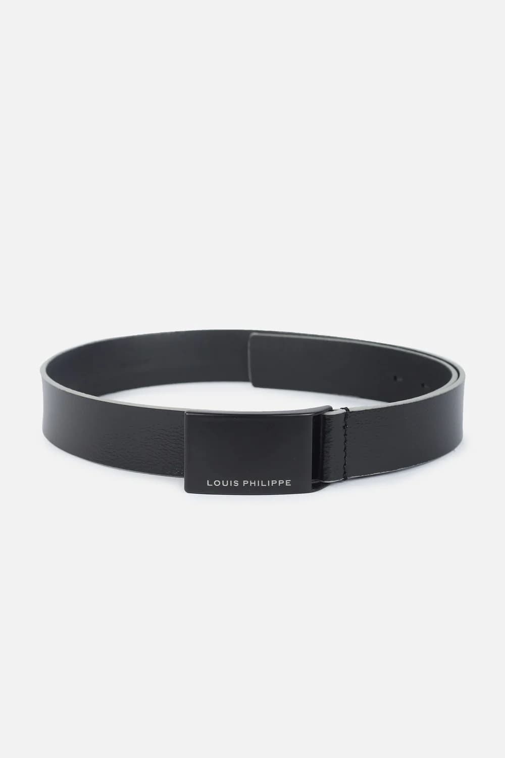 Men's Black Textured Leather Formal Belt
