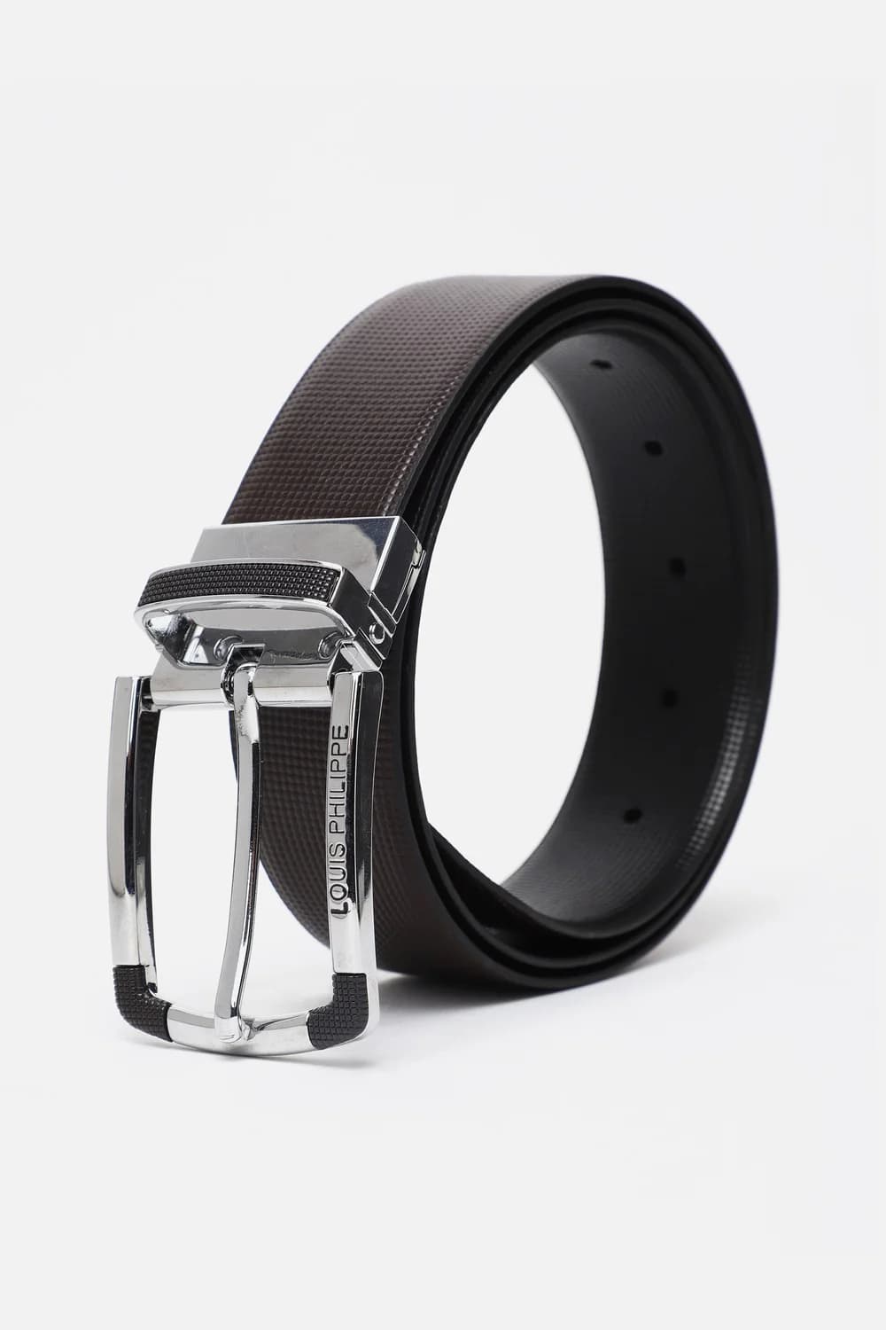 Men's Brown Textured Genuine Leather Formal Belt