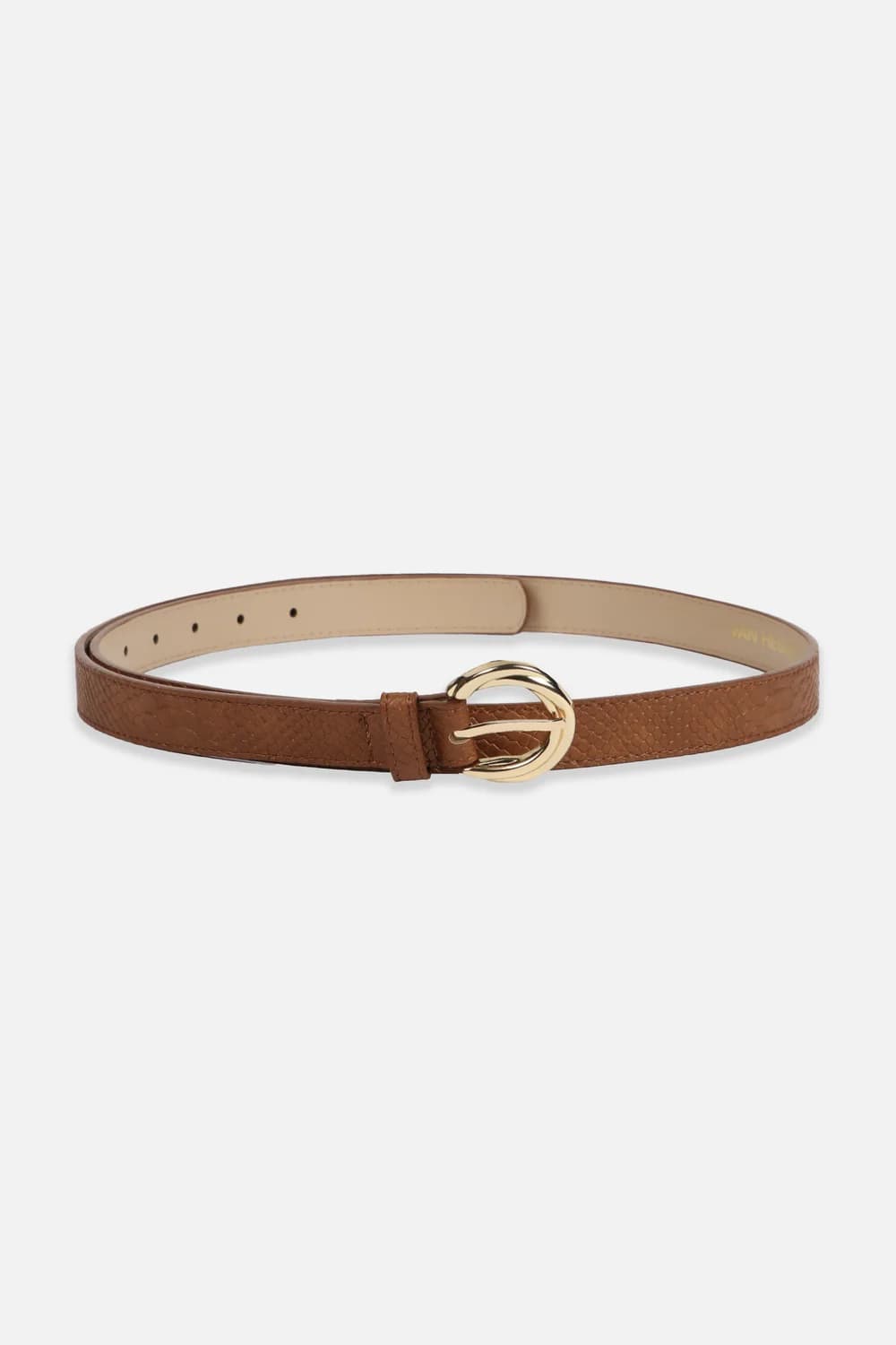 Women's Brown Textured Casual Leather Belt