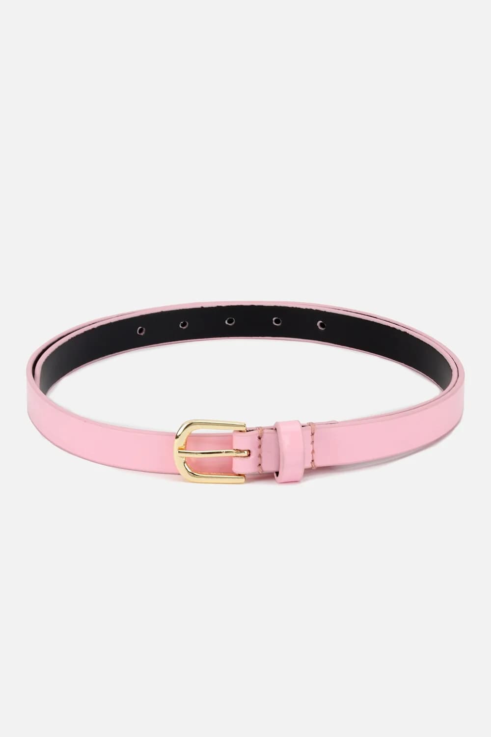 Women's Pink Solid Casual Leather Belt