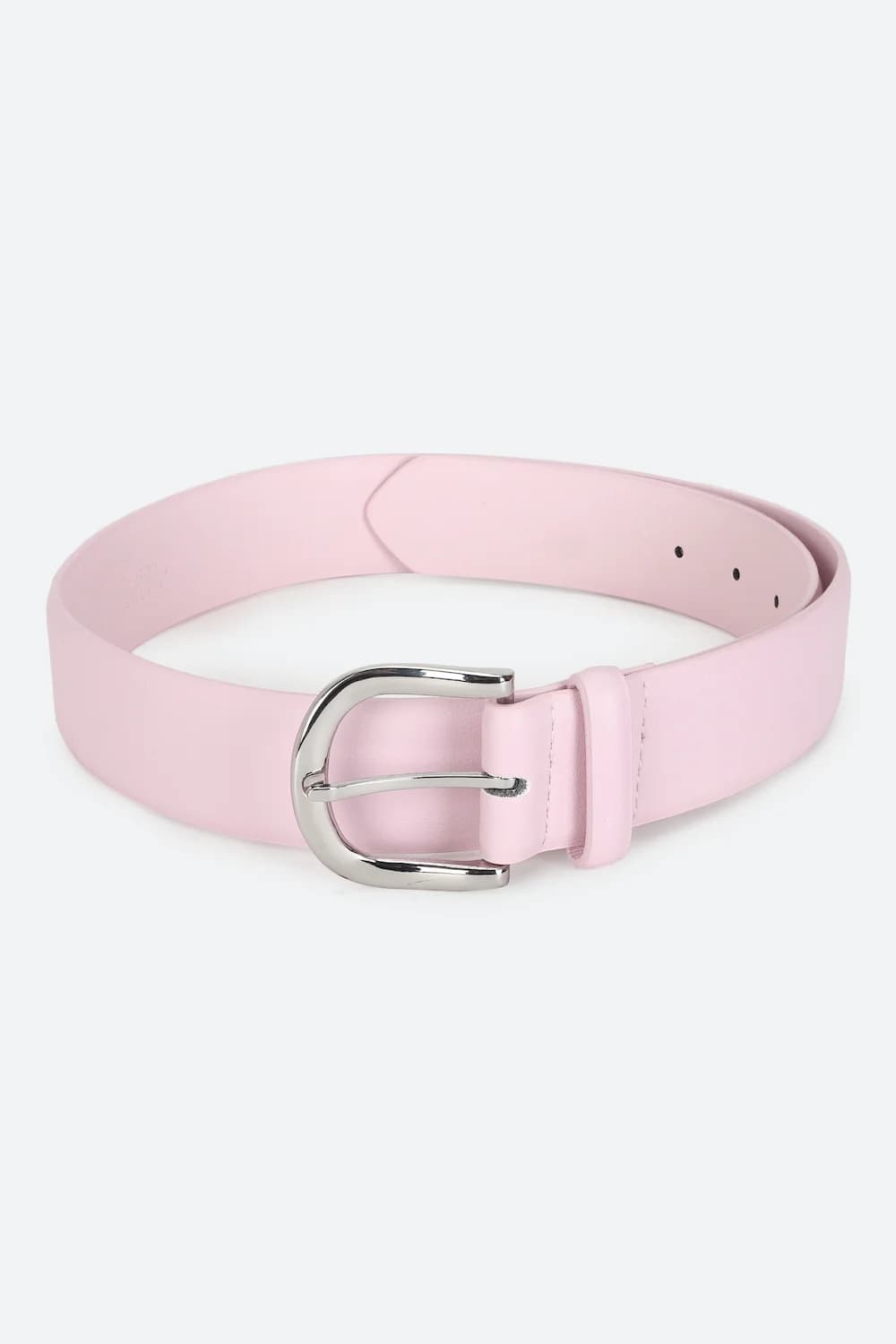 Women's Pink Solid Casual Leather Belt