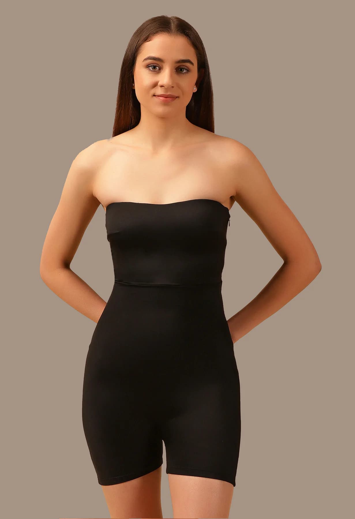 Women's Black Bustier Shaping Jumper
