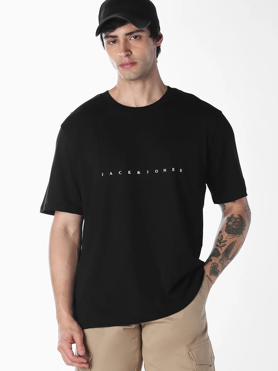 Men's Black Boxy Fit T-shirt