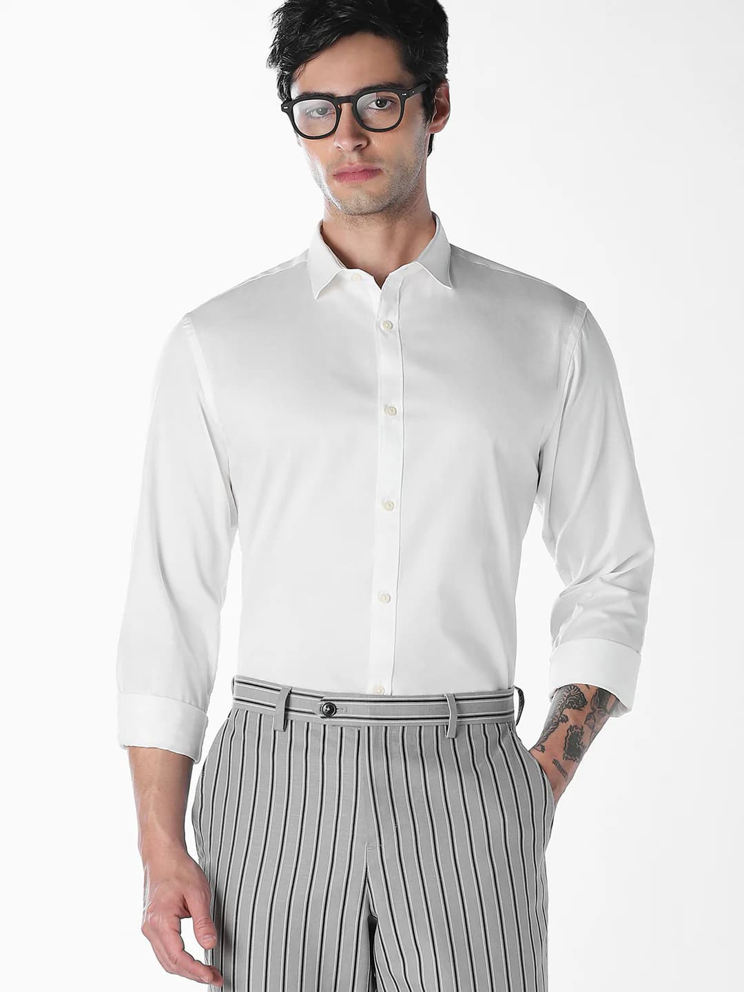 Men's White Slim Fit Formal Shirt