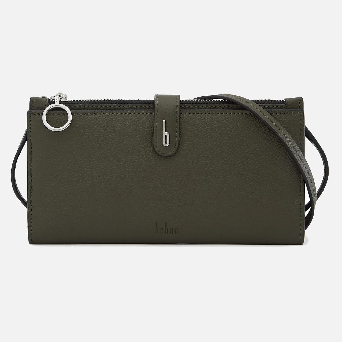 Women's Green Solid Leather Andrea Pebble Forest Two Fold Wallet