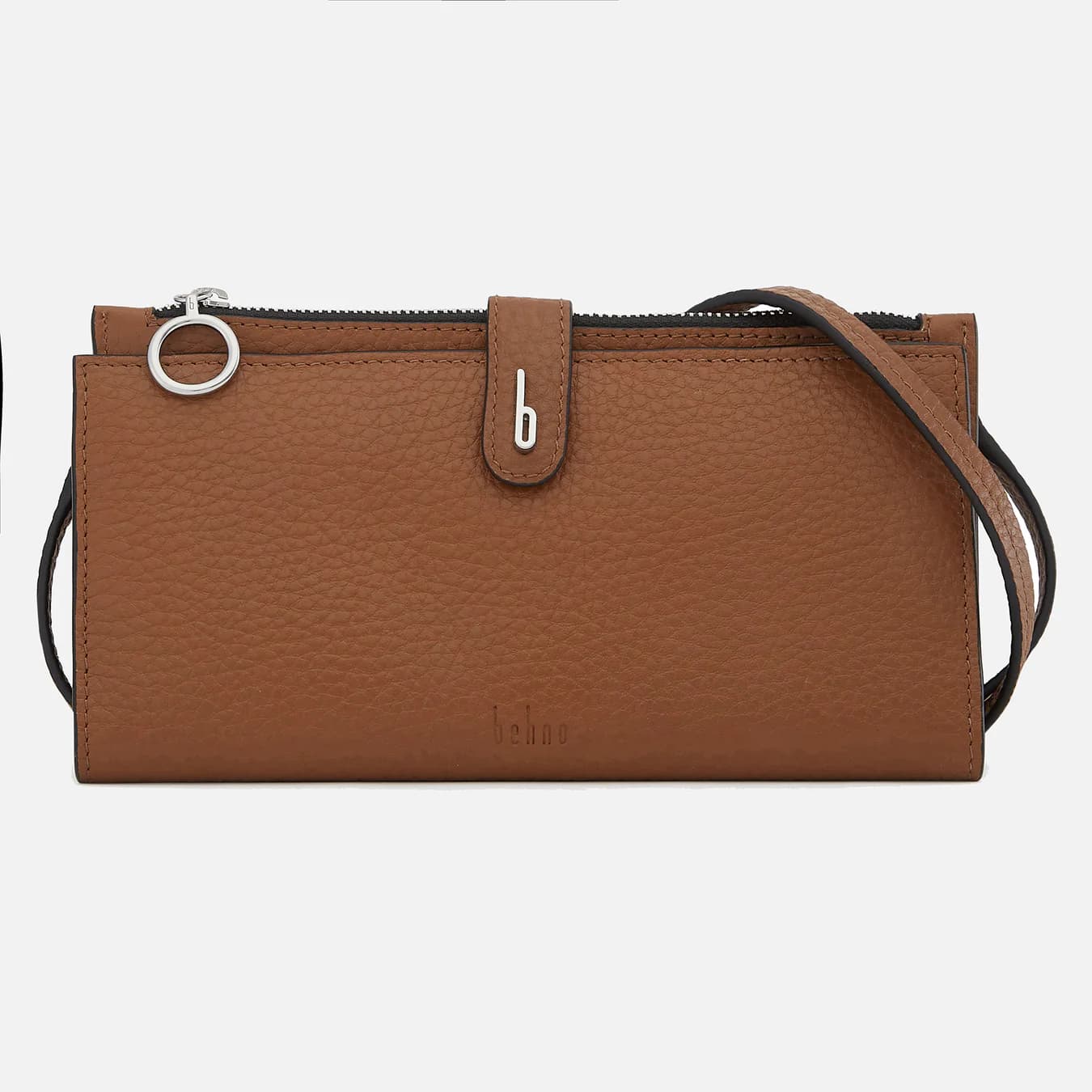Women's Brown Solid Leather Andrea Pebble Toast Two Fold Wallet