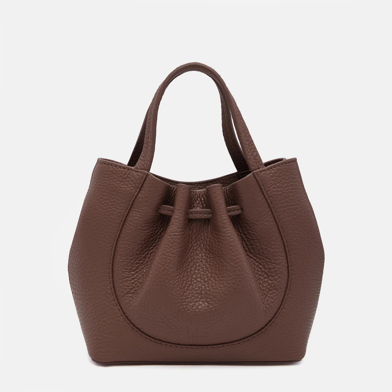 Women's Brown Solid Leather Katrina Mini Tote Pebble Crossbody Bag