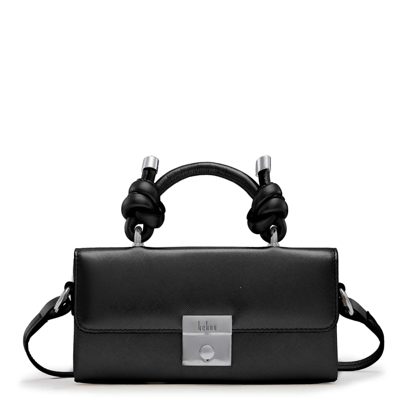 Women's Black Solid Leather Mary Micro Soft Saffiano Crossbody Bag