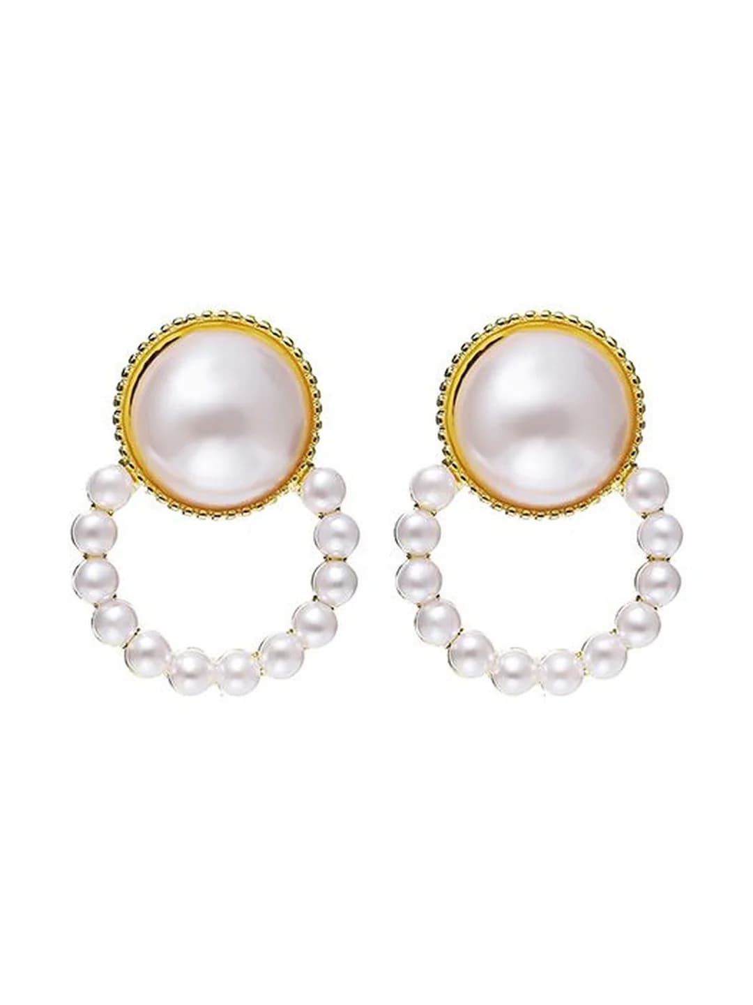 Women's White Circular Hoop Earrings