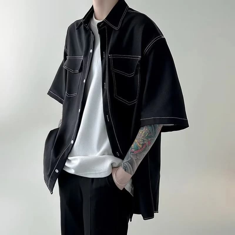 Men's Black Casual Solid Regular Fit Shirt