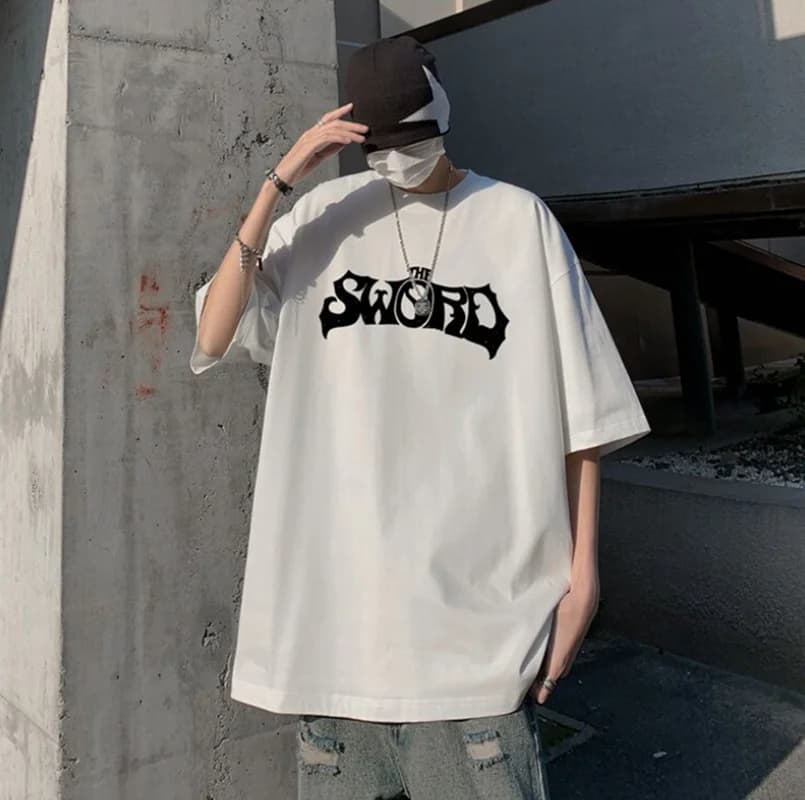 Men's White Casual Printed Regular Fit Tshirt