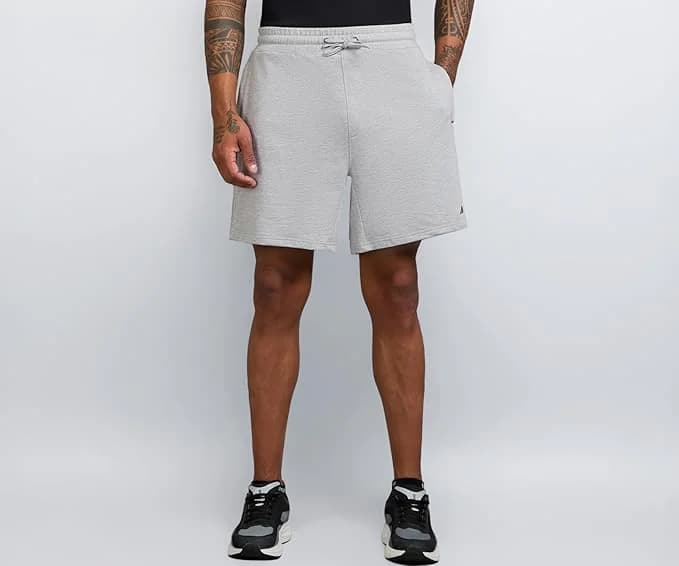 Men's Grey Sport Cotton Poly Quick Dry Yoga Solid Shorts