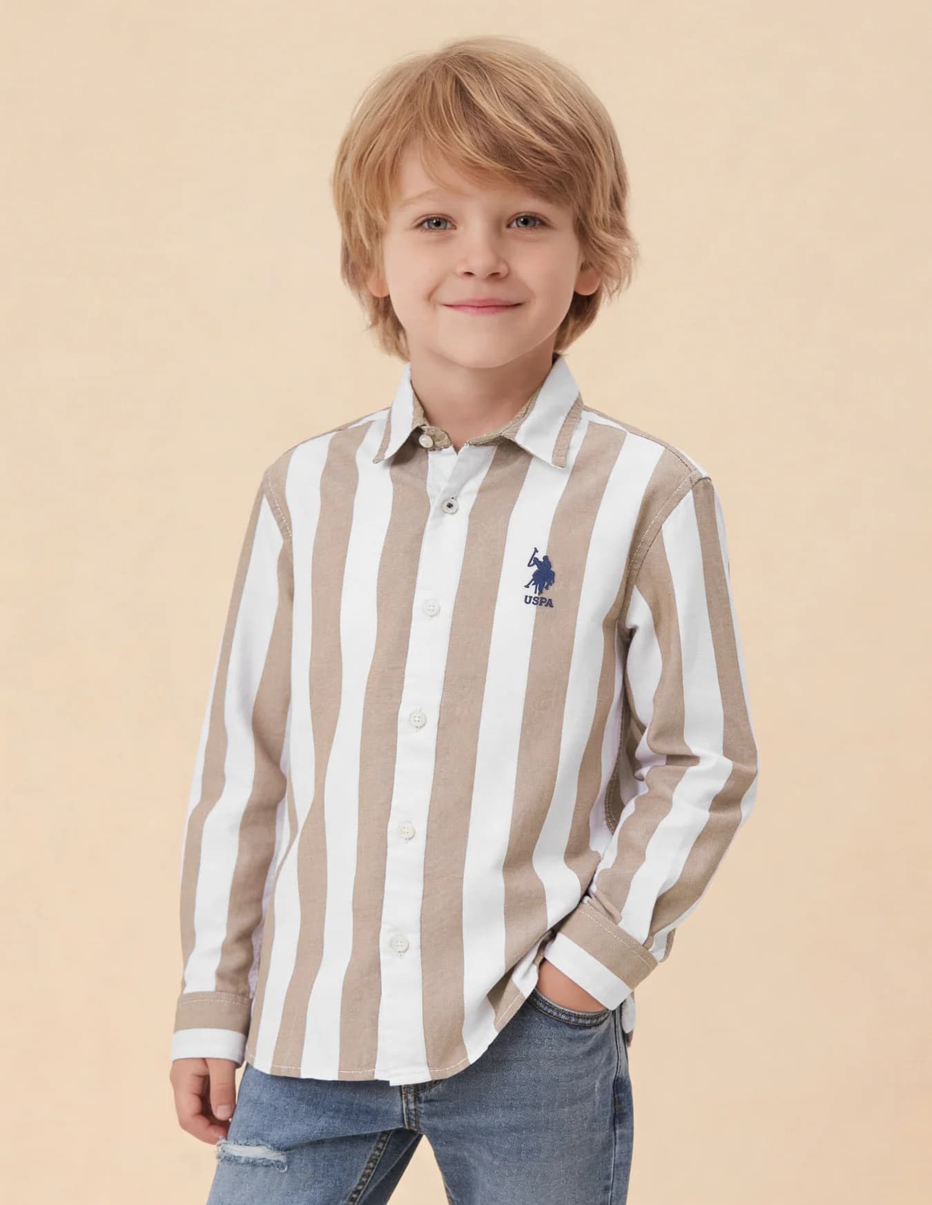 Boys Multicolor Casual Regular Fit Striped Full Sleeves Shirt