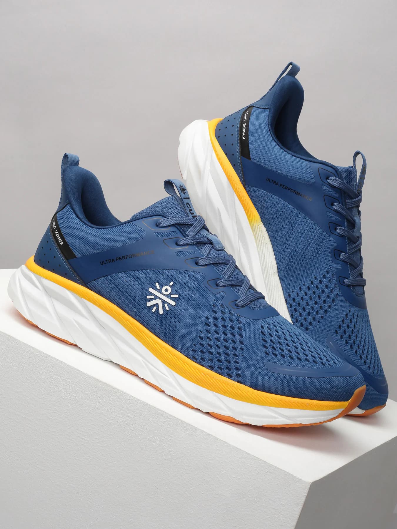 Men's Blue Casual Round Toe Low-Top Jacquard Hyperion Running Shoes