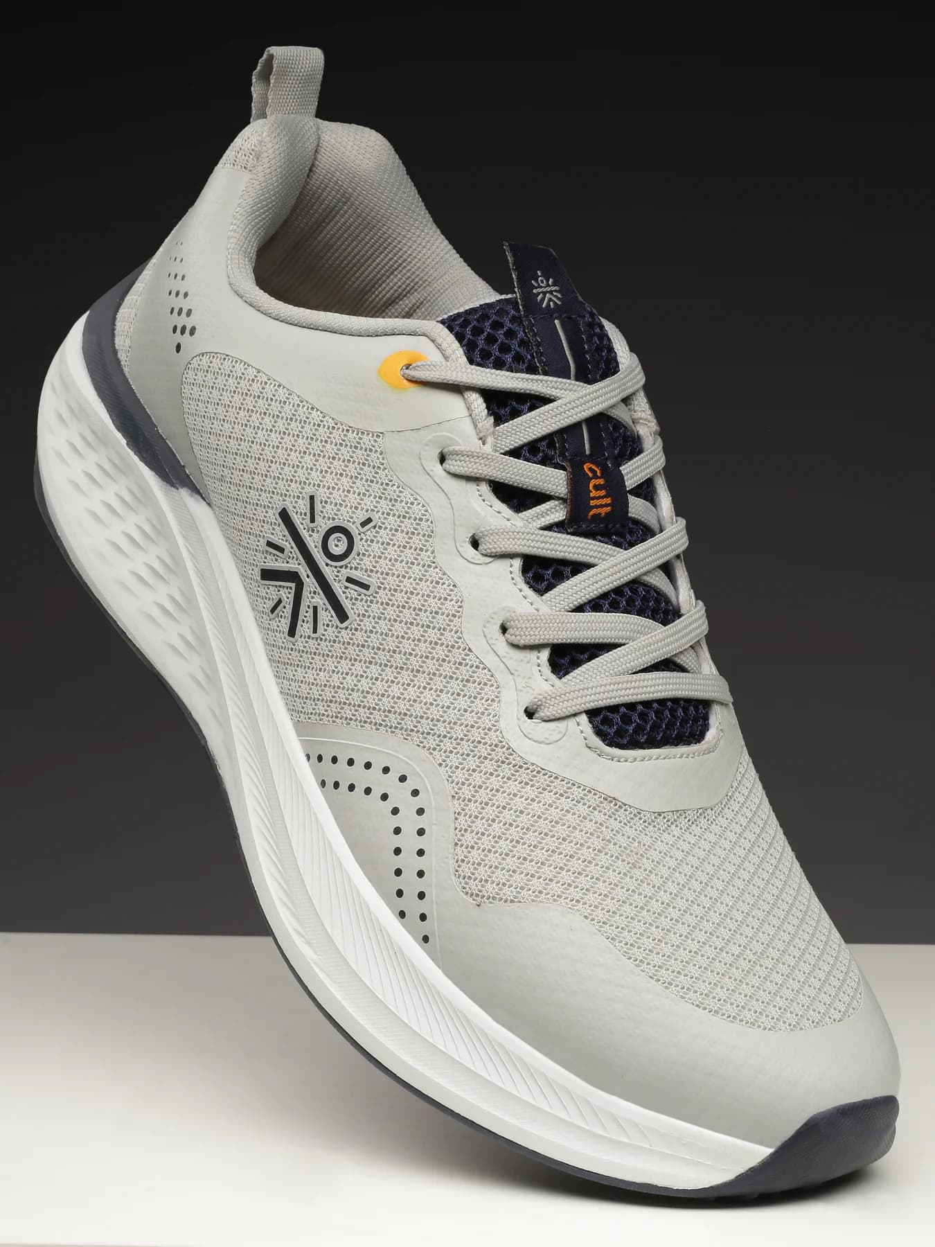 Men's Grey Casual Round Toe Low-Top Mesh DynoFlex Running Shoes