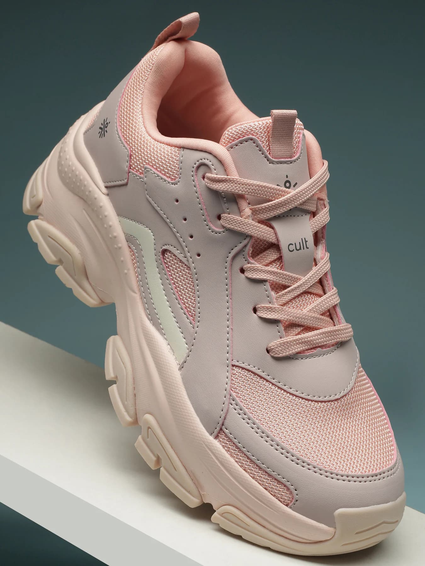 Women's Pink Casual Round Toe Low-Top Mesh WoLuna Sneakers