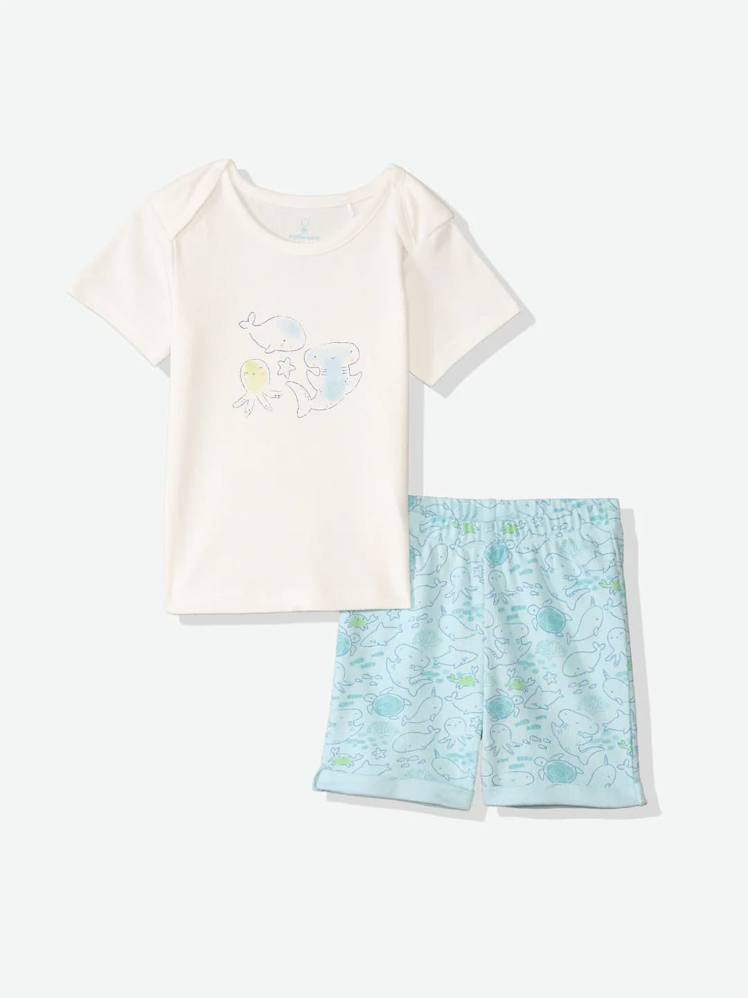 Boys Multicolor Casual Printed Regular Fit Tshirt and Mid Rise Shorts