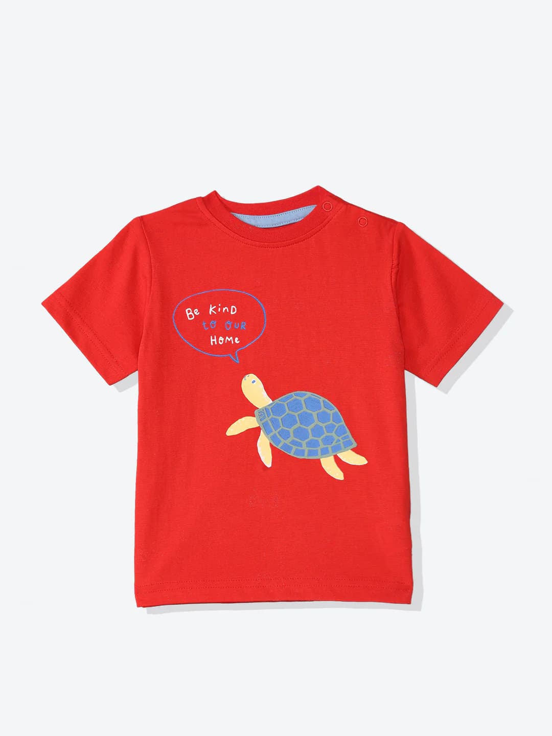 Boys Red Casual Printed Regular Fit Tshirt