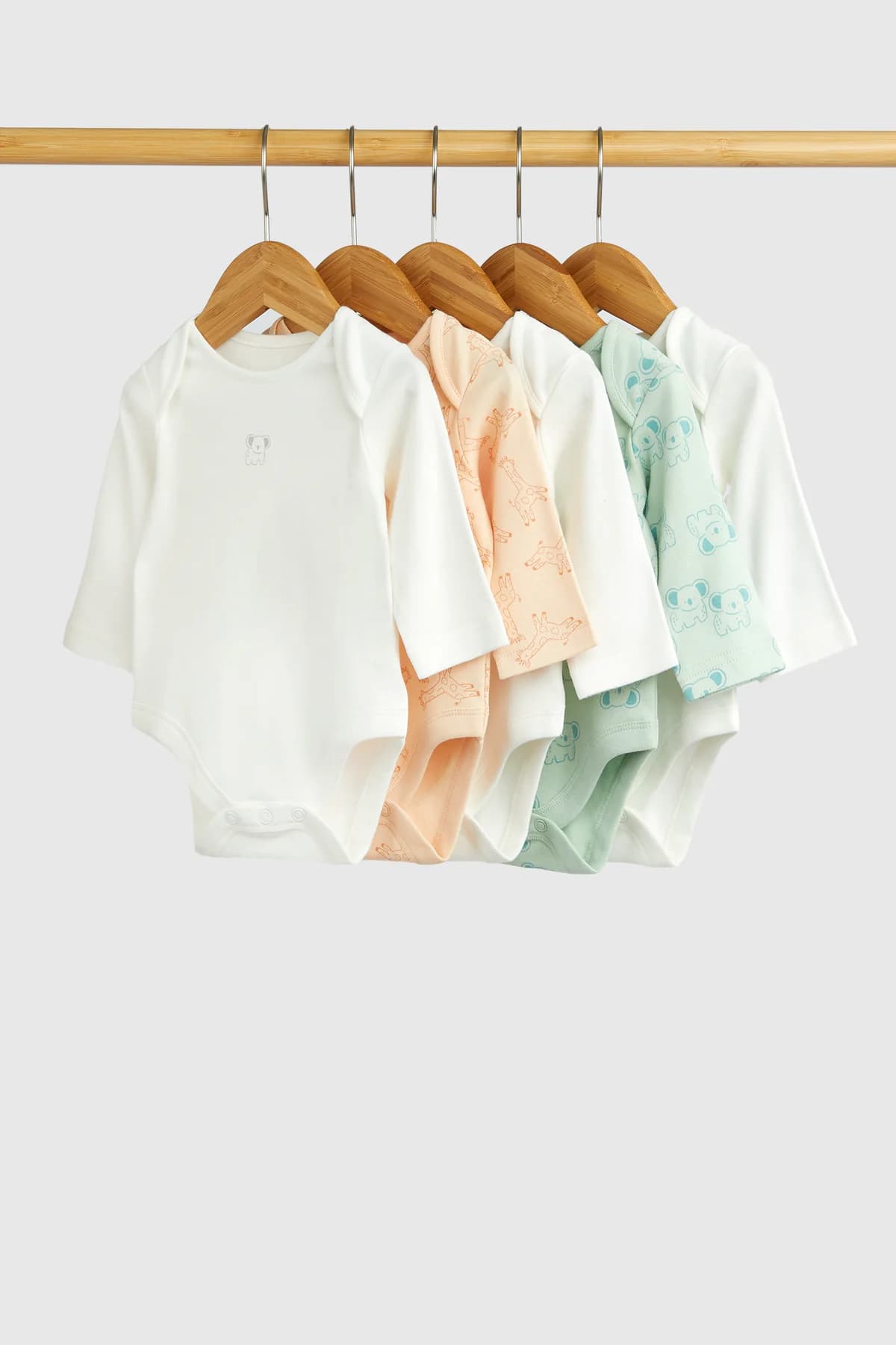 Kids Multicolor Casual Printed Essentials Safari Bodysuit - Pack of 5