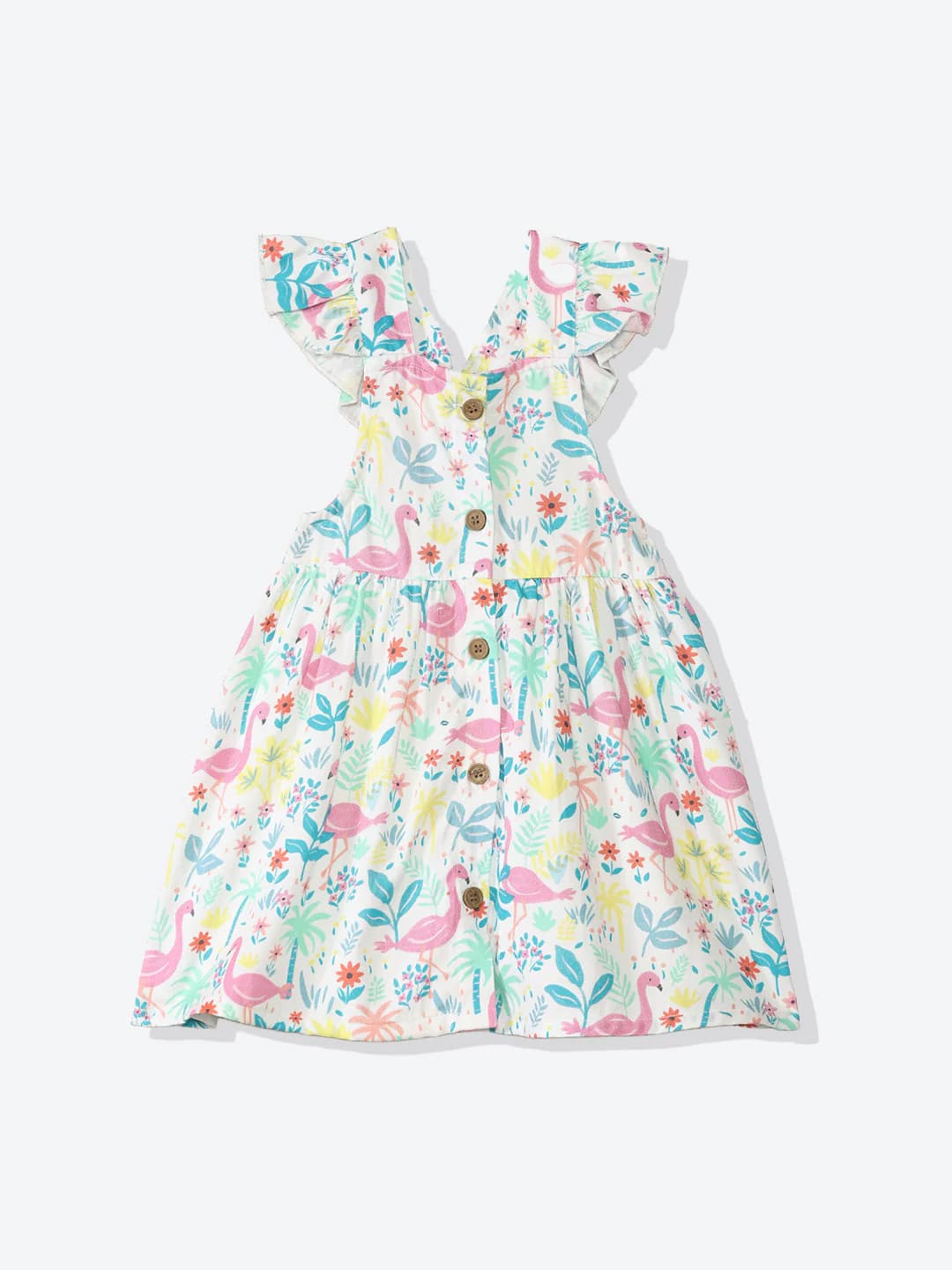 Girls Multicolor Casual Tropic Wonders Printed Dress