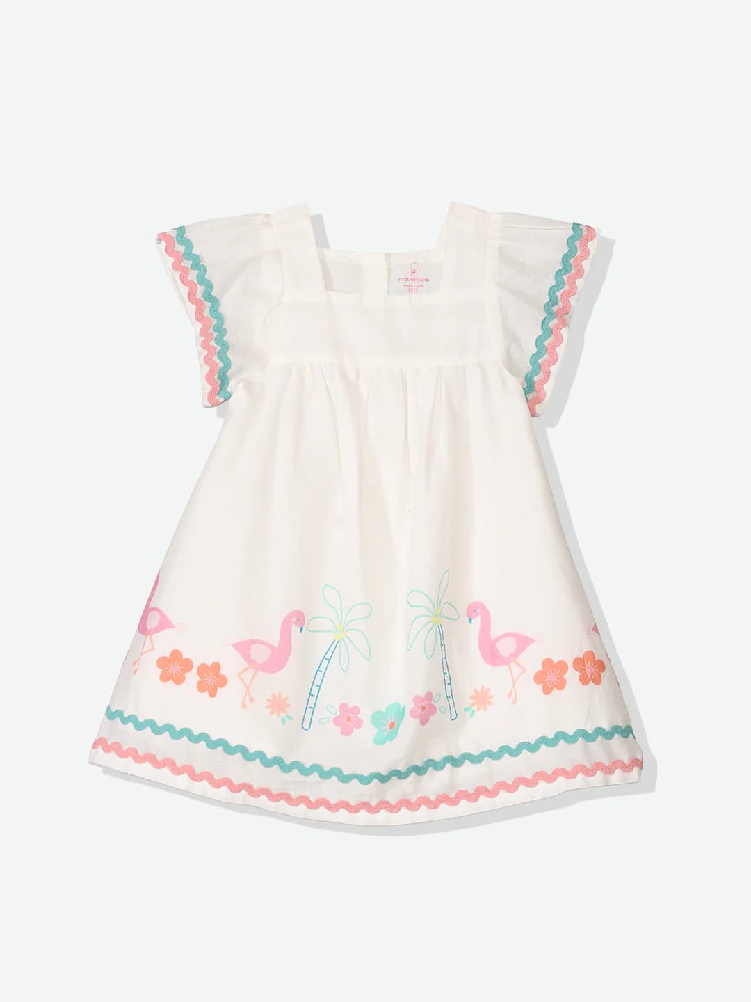 Girls White Casual Embroidered Tropic Wonders Dress