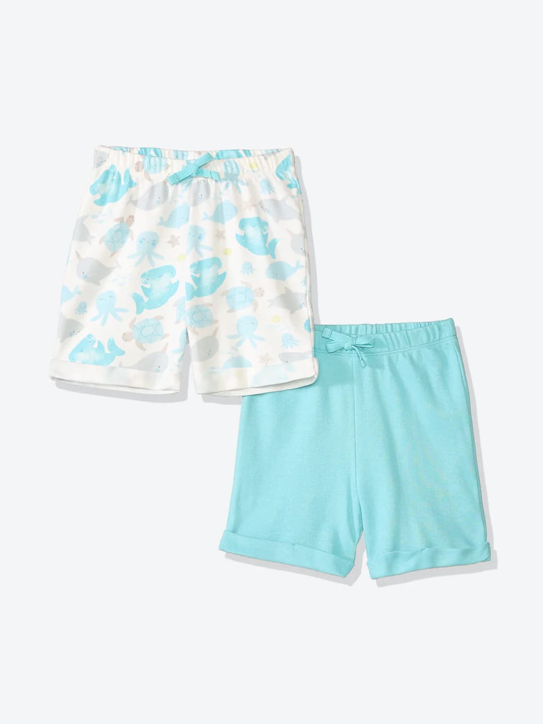 Boys Multicolor Casual Under The Sea Printed Shorts - Pack of 2