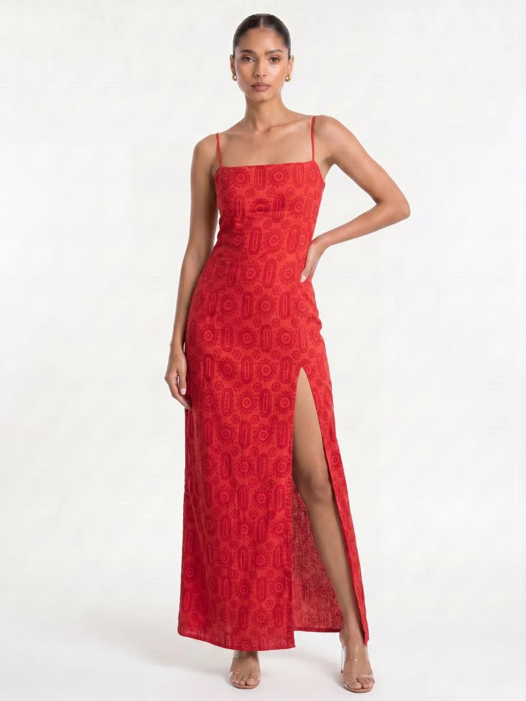 Women Red Party Maxi Maxi Length Freya Maxi Dress