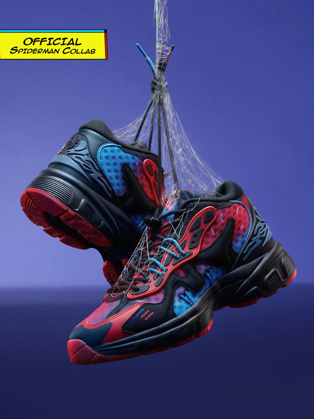 Men's Multicolor Round Toe Mesh Spider-Man - Spider Verse Low Top Sneakers
