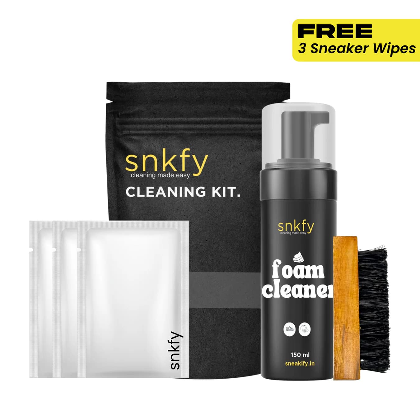 Instant Shoe Foam Cleaning with Wipes and Brush Kit