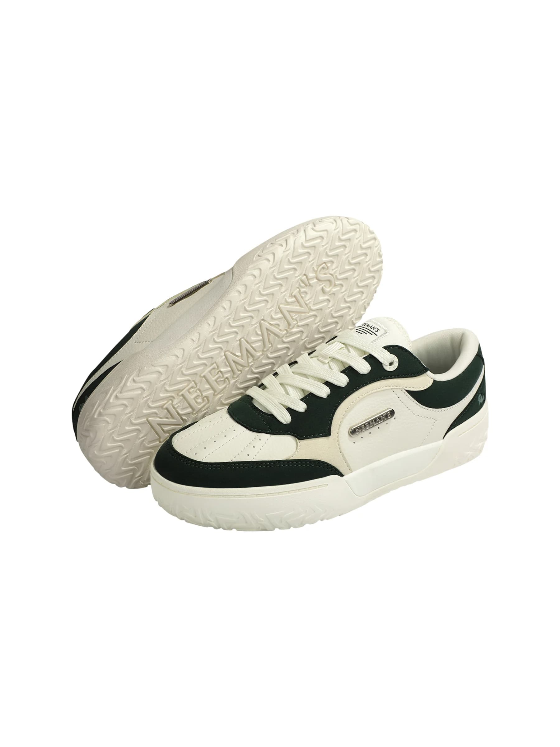 Unisex Ivory And Green Casual Retro Court Style Suede Upper Dual-Density Cushioning Lifestyle Sneakers