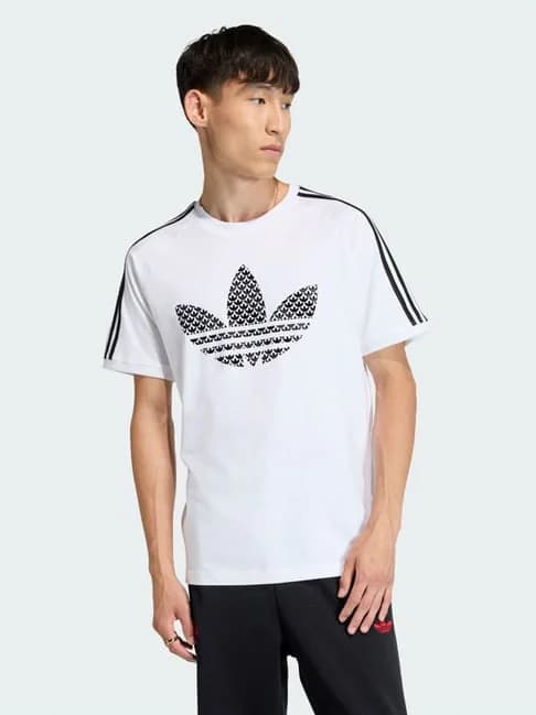 Men's White Casual Regular Fit Half Sleeves Striped Tshirt