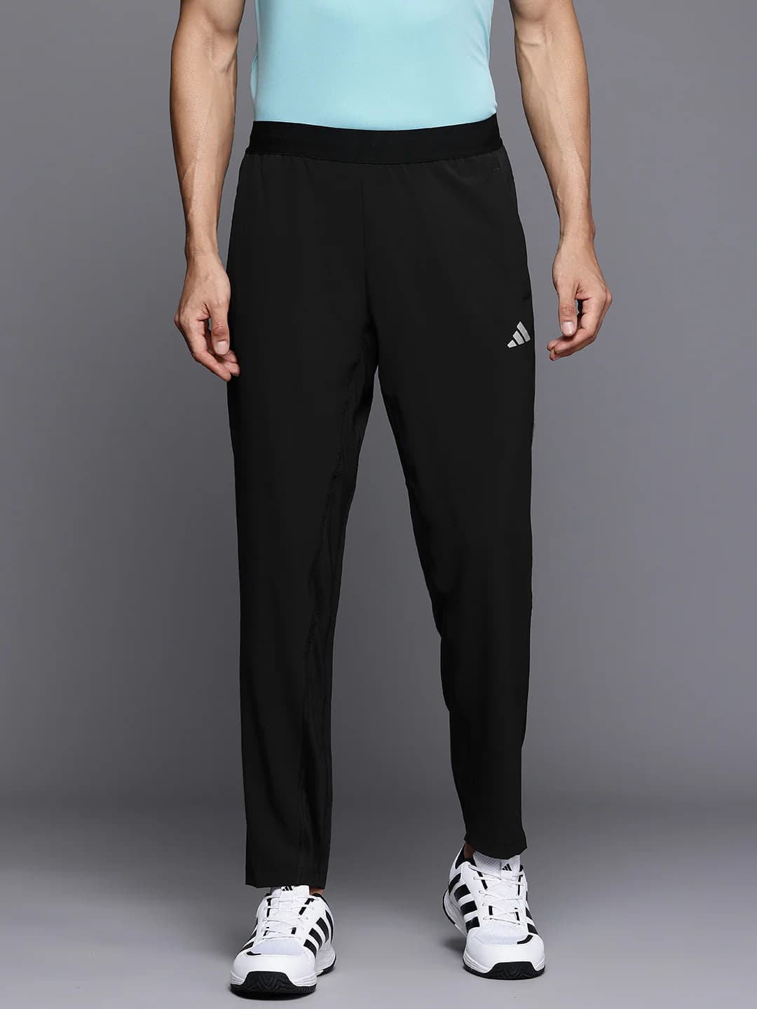 Men's Black Casual Regular Fit Printed Trackpant