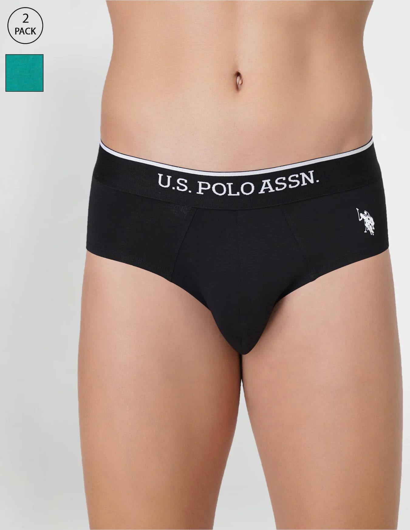 Men's Assorted Solid Briefs - Pack of 2