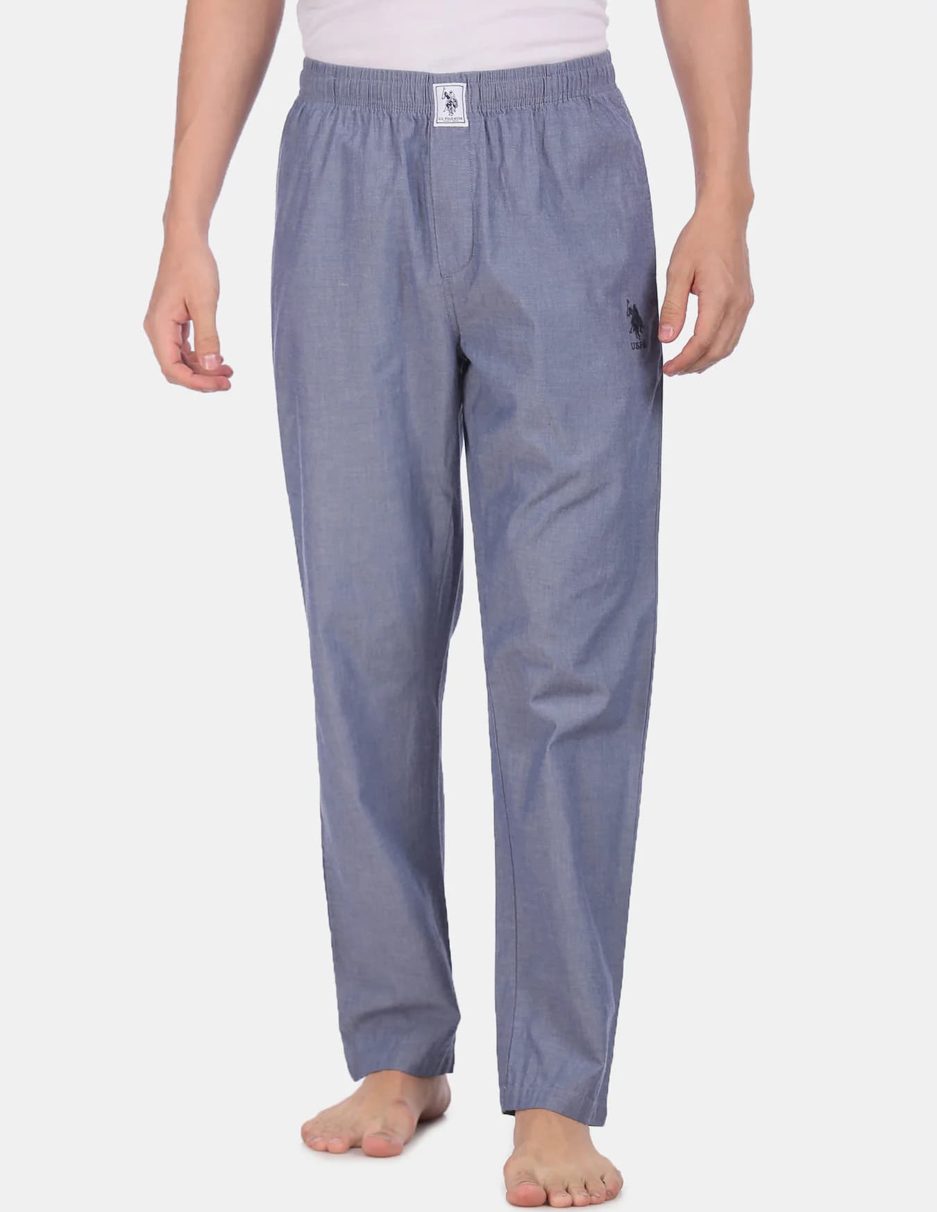 Men's Blue Casual Regular Fit Solid Pyjama